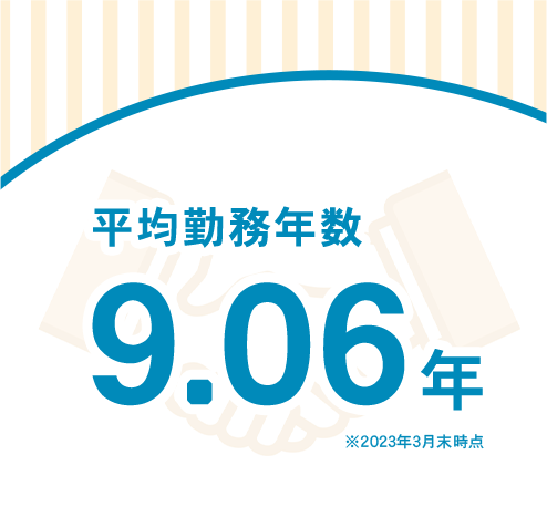 平均勤務年数 8.95年 ※2022年12月末時点